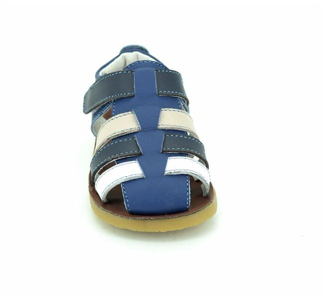 Sandale Copii din piele naturala bleumarin/crem [4]
