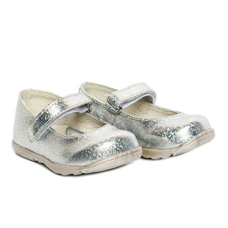 Pantofi si Balerini - Balerini din piele Candy Argintiu PJ Shoes