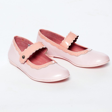 Pantofi si Balerini - Balerini fete din piele naturala Lola Pj Shoes roz