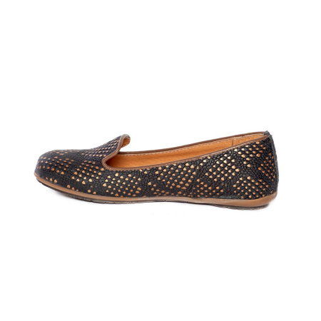 Balerini fete piele Amia Print Nero PJ Shoes [1]
