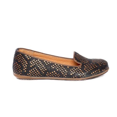 Balerini fete piele Amia Print Nero PJ Shoes [3]