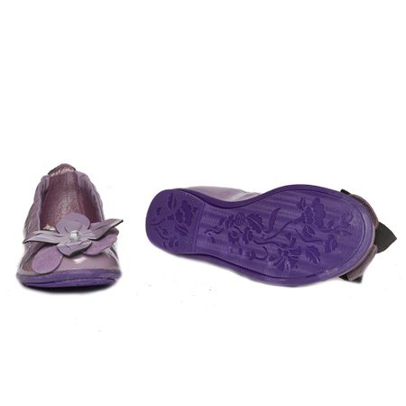 Balerini fete piele Lara Pj Shoes lac mov [2]