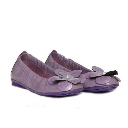 Balerini fete piele Lara Pj Shoes lac mov