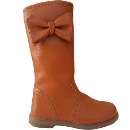 Incaltaminte Fete - Cizme copii piele Ada camel Pj Shoes