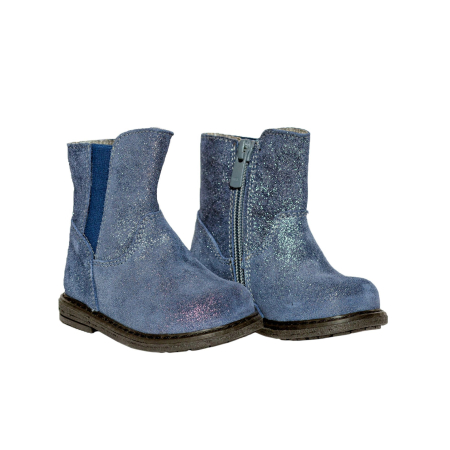 Incaltaminte Fete - Cizmulite copii piele Leyla blu Pj Shoes