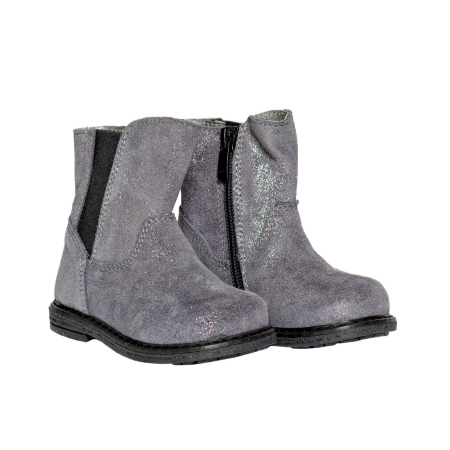 Ghete si Cizme de blana - Cizmulite copii piele Leyla gri Pj Shoes