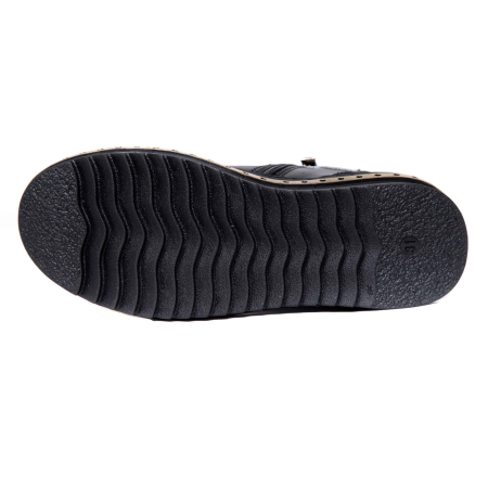 Ghete din piele pentru fete Kidda negru&argintiu [1]
