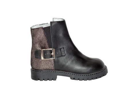 Ghete fete din piele naturala pj shoes Lala negru