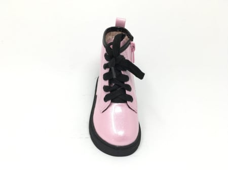 Ghete Fete piele sidefata Roz Negru [2]