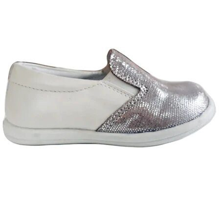 Pantofi si Balerini - Mocasini copii piele Tar argintiu Pj Shoes