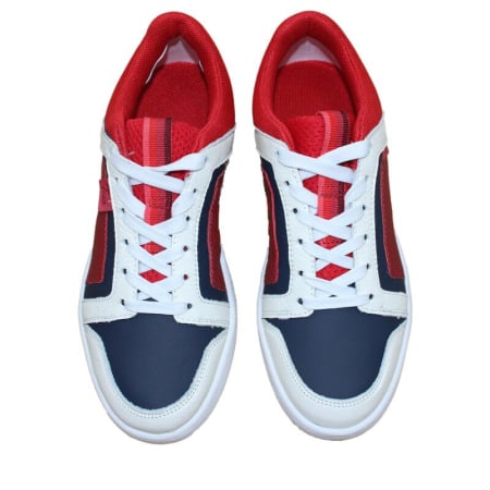 Pantofi Casual copii rosu/bleumarin cu siret din piele naturala [2]