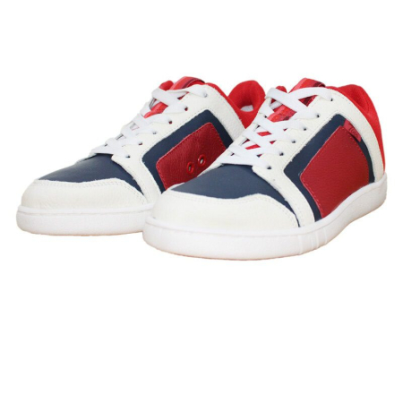 Incaltaminte sport - Pantofi Casual copii rosu/bleumarin cu siret din piele naturala