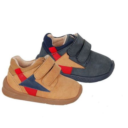 Ghete si Cizme de blana - Pantofi Copii Piele Camel/ Bleumarin