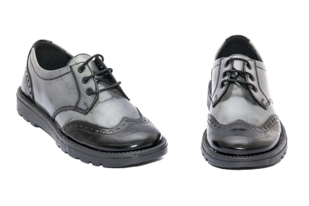 Pantofi copii scoala Frigerio Pj Shoes gri negru [1]