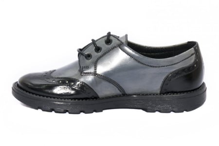 Pantofi copii scoala Frigerio Pj Shoes gri negru [2]