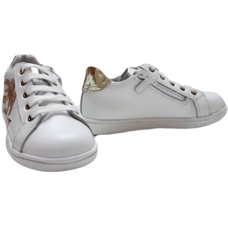 Pantofi copii sport piele Tino alb auriu [2]