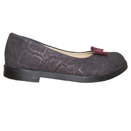 Pantofi de scoala - Pantofi fete pentru scoala din piele naturala negru/bordo