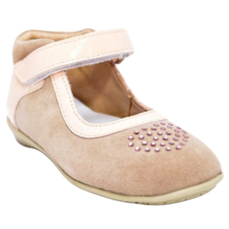 Pantofi si Balerini - Pantofi fete piele roz nud