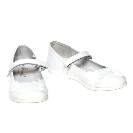 Pantofi si Balerini - Pantofi fete piele Pj Shoes Cherry alb
