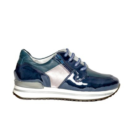 Pantofi Like din piele naturala blu [2]