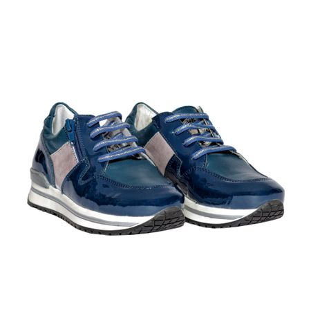 Pantofi Like din piele naturala blu