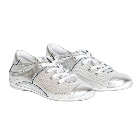 Incaltaminte sport - Pantofi piele Marika argintiu Pj Shoes