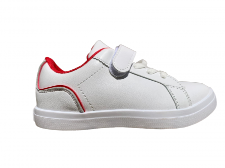 Incaltaminte sport - Pantofi sport copii, culoare alb, cu șireturi elastice fixe