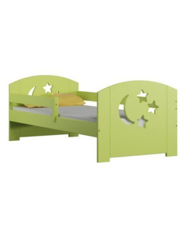 PAT PENTRU COPII MOLI ALBASTRU DIN LEMN DE PIN 180 X 80 CM CU SALTEA INCLUSA SI SERTAR ALB [1]