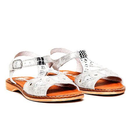 Sandale din piele pentru fete Venus argintiu PJ Shoes [3]