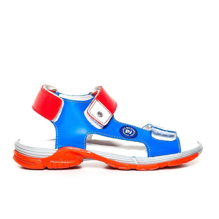 Sandale piele baieti Roy Blu/Rosu Pj Shoes [1]