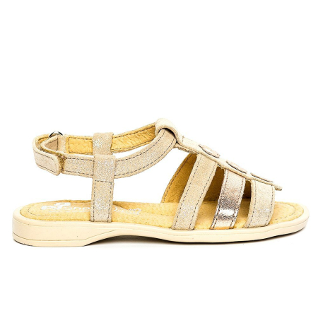 Sandale piele fete Gladiator Bej PJ Shoes [2]