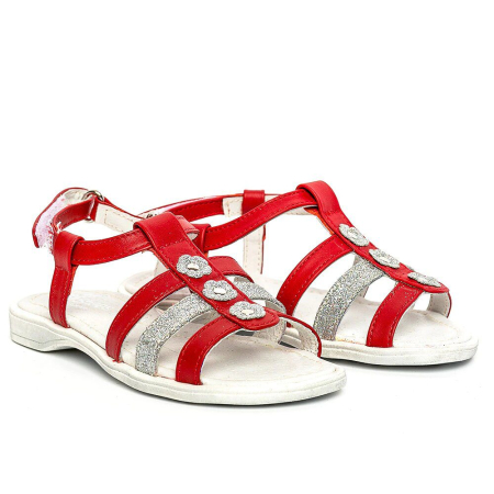 Sandale piele fete Gladiator Rosu PJ Shoes