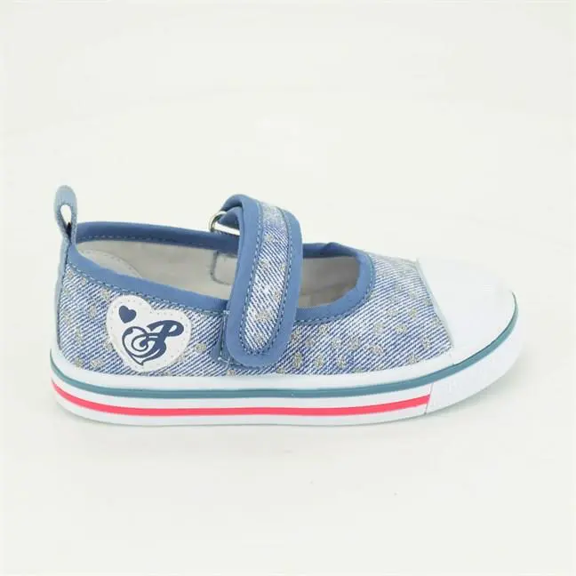 Tenisi fete din material textil argintiu/jeans [3]