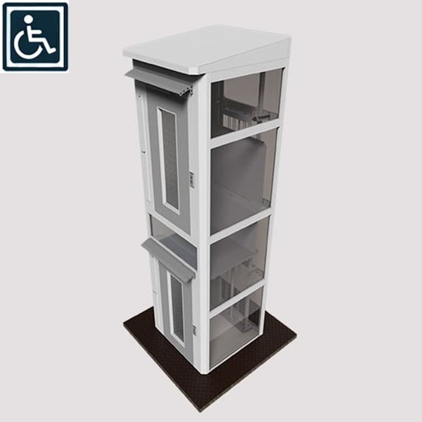 Lift tip ascensor P+1 / 2 opriri, interior / exterior, pentru persoane cu dizabilitati | TRS-901-D-SCR-300, actionare cu surub melcat [1]