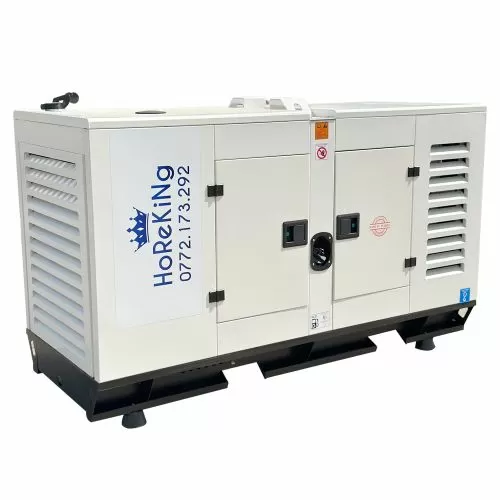 Generatoare cu motor Ricardo - Generator / grup electrogen trifazic 34 kVA/27 kW cu AAR Diesel 4 cilindri silentioasa cu carcasa insonorizata | TRS-SGR34