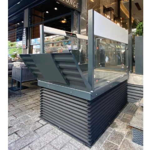 Lifturi pentru persoane cu dizabilitati - Platformă pentru persoane cu dizabilitati, h 100cm, cu 1 rampă | MKS-TRS-58-100-1R, hidraulica tip foarfecă, fără uși