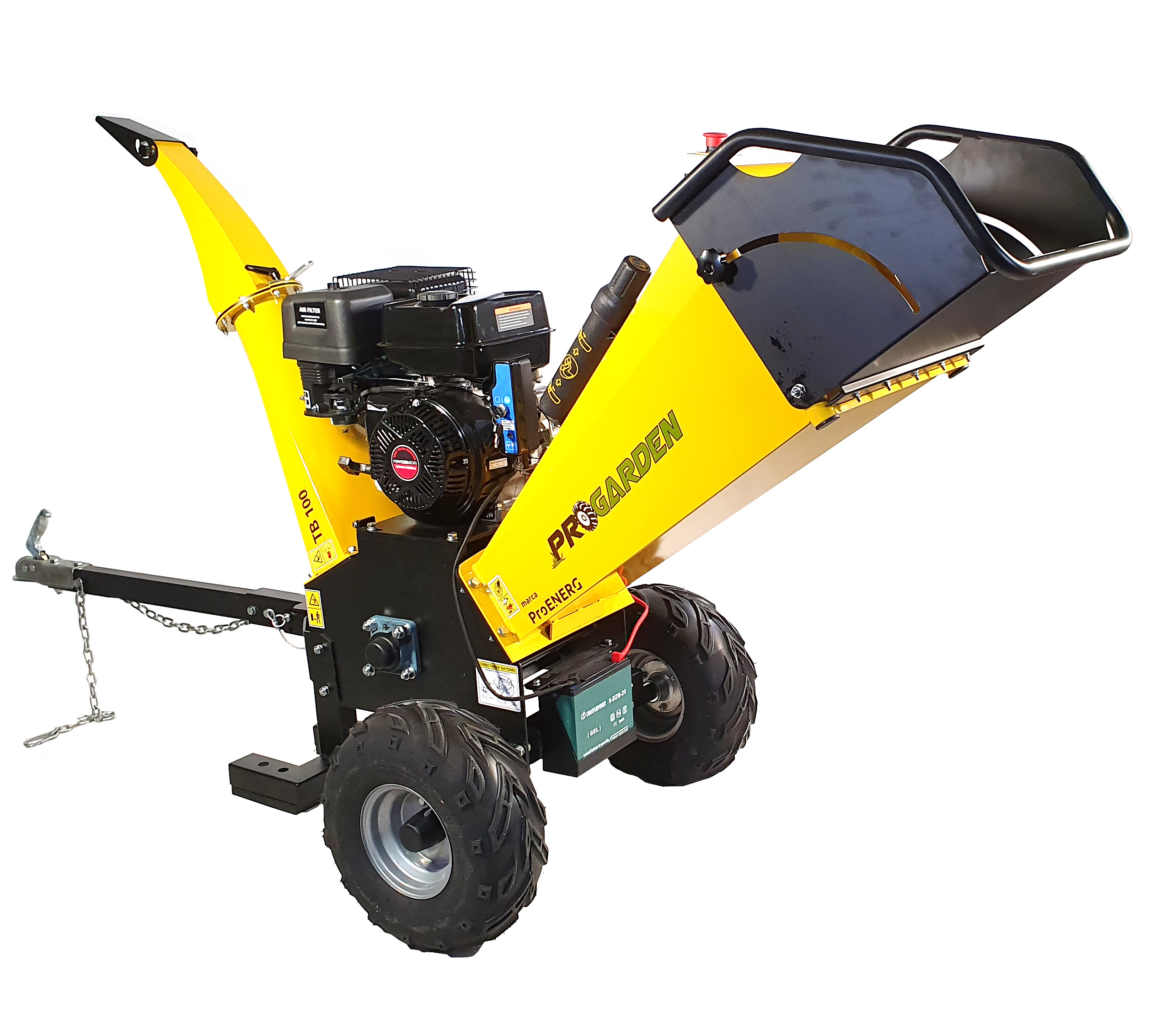 ProGARDEN TB100E Tocator resturi vegetale, 12CP, benzina, 6mc/h, 65-100mm, pornire electrica [1]