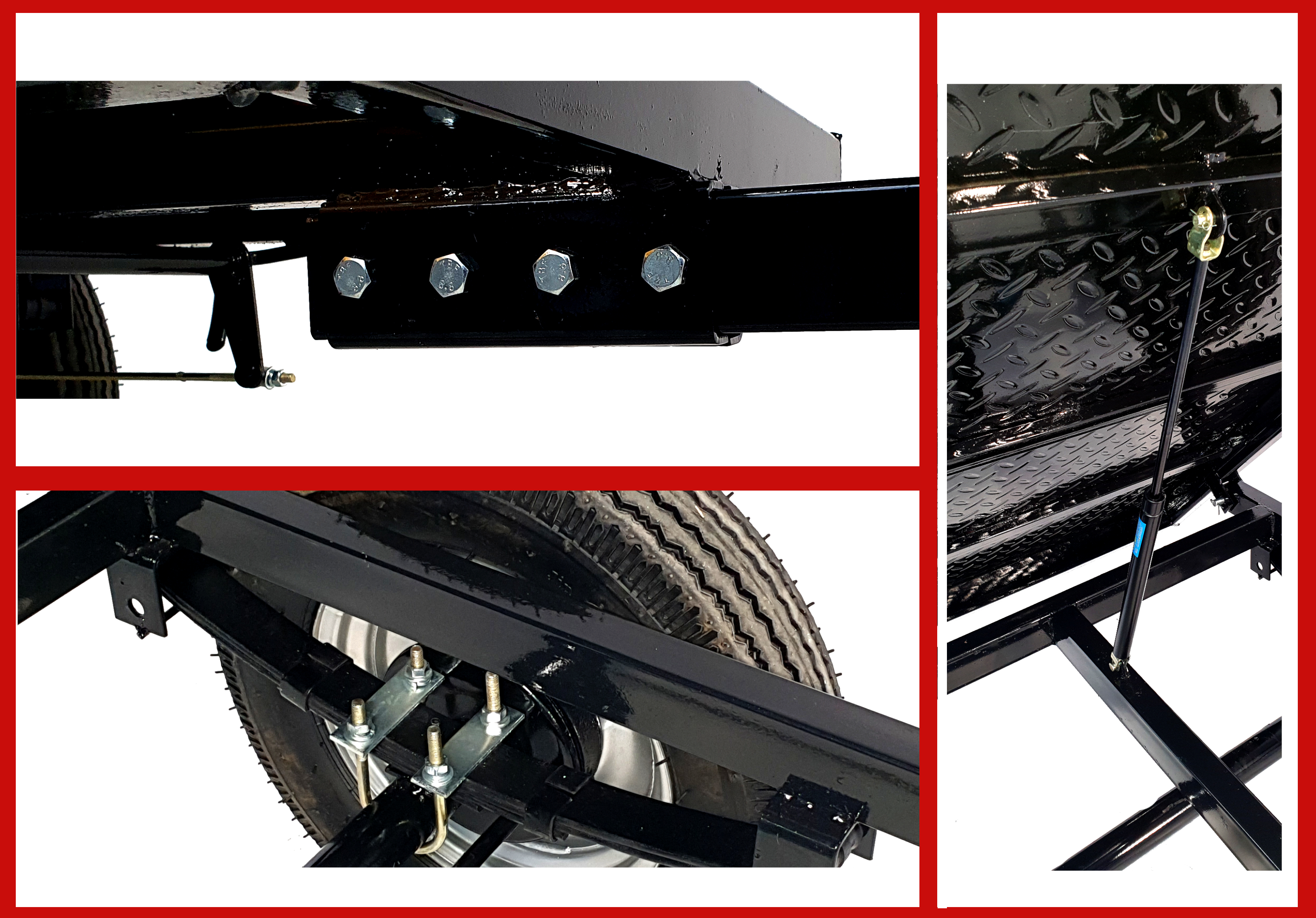 ProGARDEN Campo RM500C remorca 500kg motocultor, 1 osie, prindere bolt, roti profil rutier 5.00-12, 4 prezoane, RIM 3.00B [1]