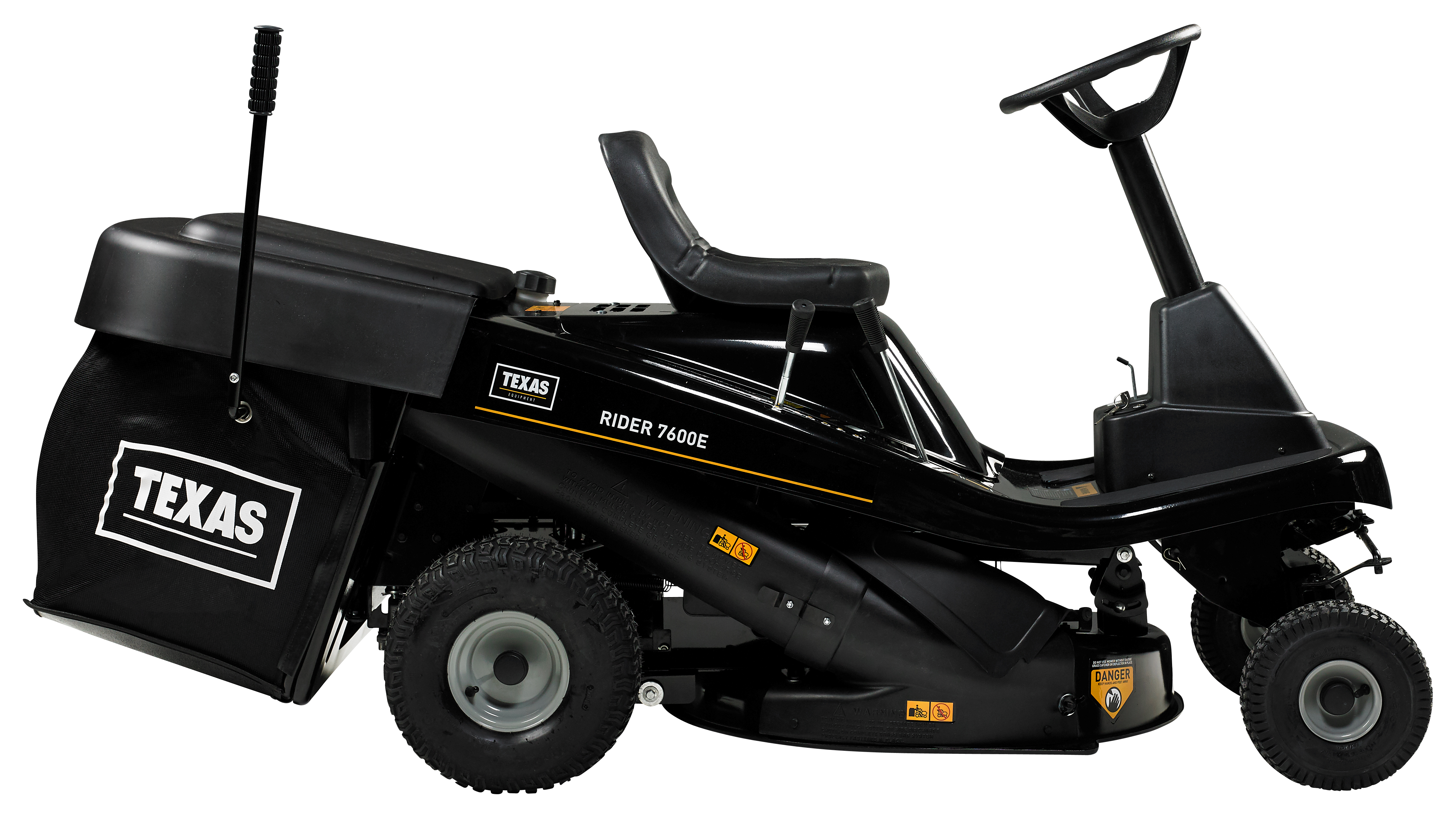 Gradina & gospodarie - Texas Rider 7600E tractoras pentru tuns gazonul 3 in 1, 12CP, benzina, latime taiere 760mm, inaltime taiere 30-76mm, sac colector 170l, pornire electrica
