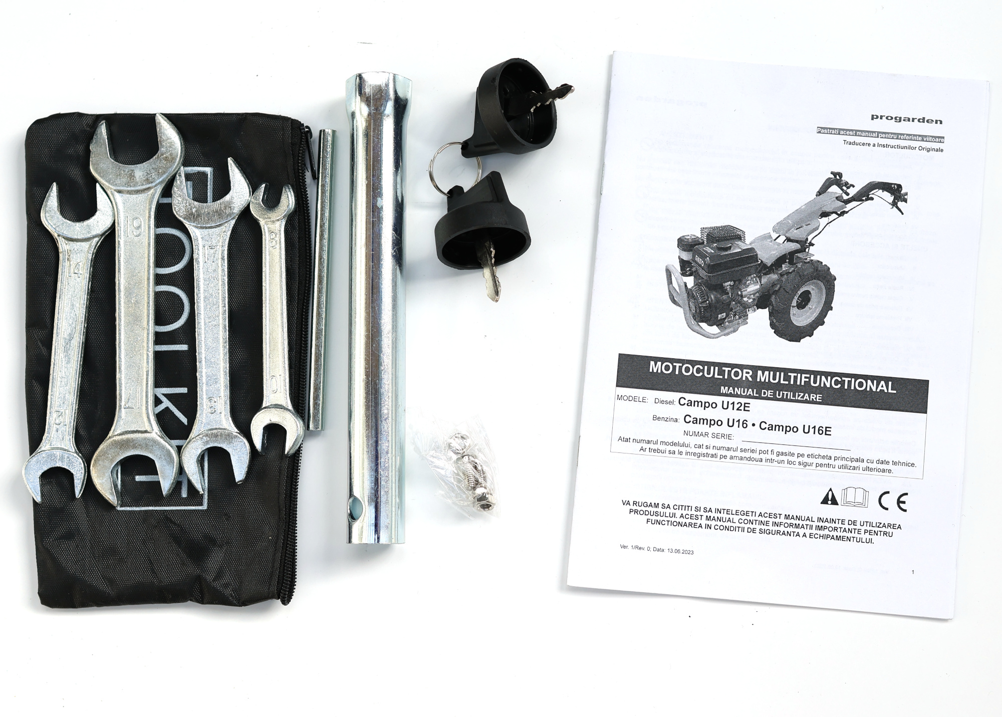 ProGARDEN Campo U12E motocultor multifunctional 12CP, diesel, pornire electrica, 3+2 viteze, reductor [1]