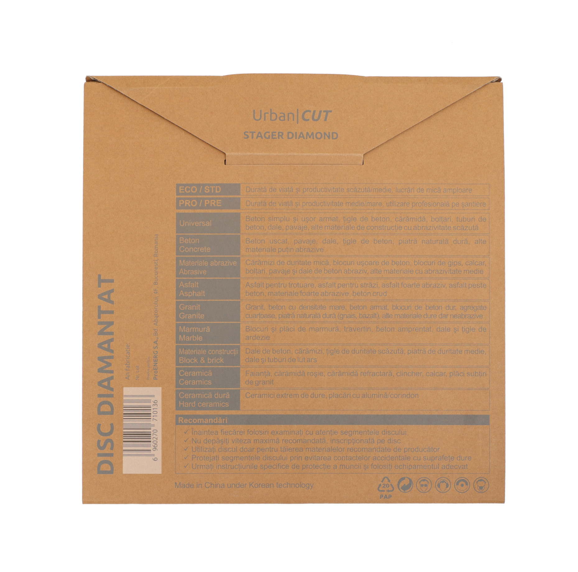 Stager URBAN CUT Disc diamantat pentru beton/asfalt 400mmx25.4-P x10mmx3.2mm [1]