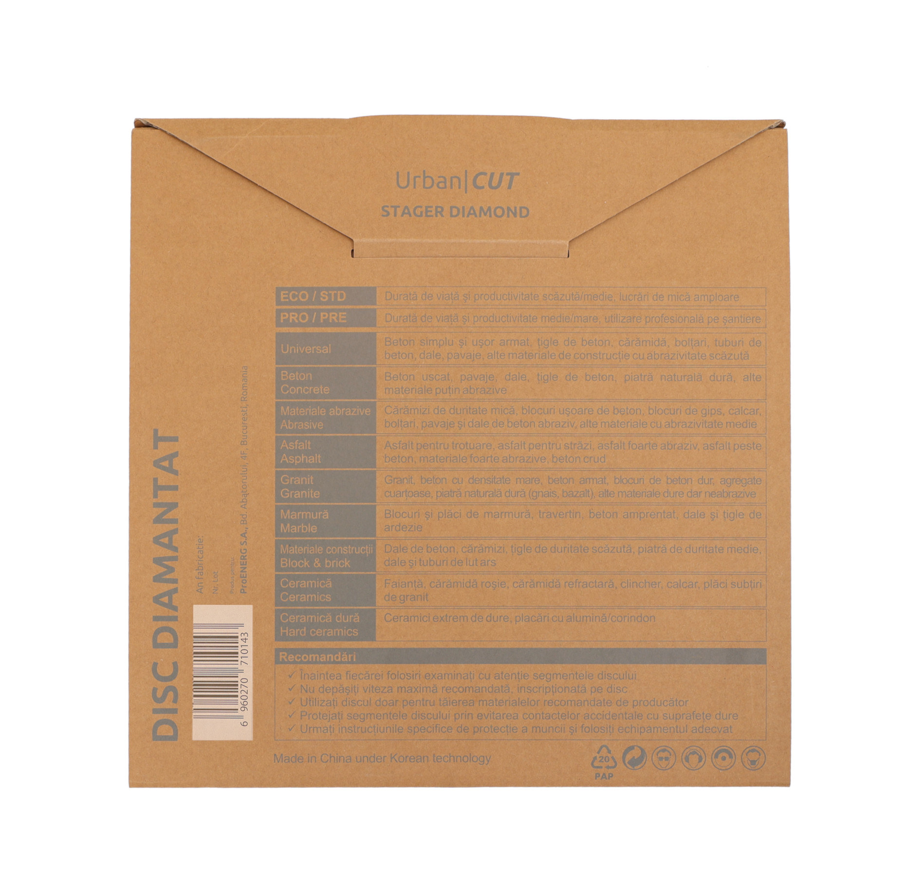 Stager URBAN CUT Disc diamantat pentru beton/asfalt 450mmx25.4 -Px10mmx3.6mm [1]