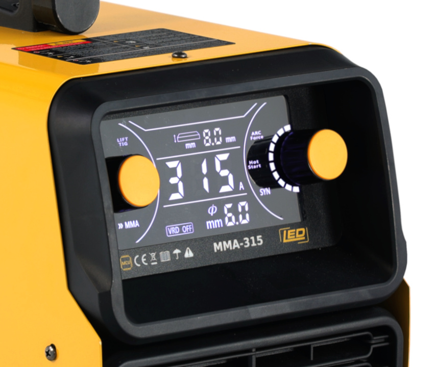 ProWELD MMA 315 LED Invertor digital sudura 315A, MMA Puls, TIG Lift, Arc Force, VRD, Electrozi o 2.0-6.0 mm, Otel, Inox, Fonta [1]