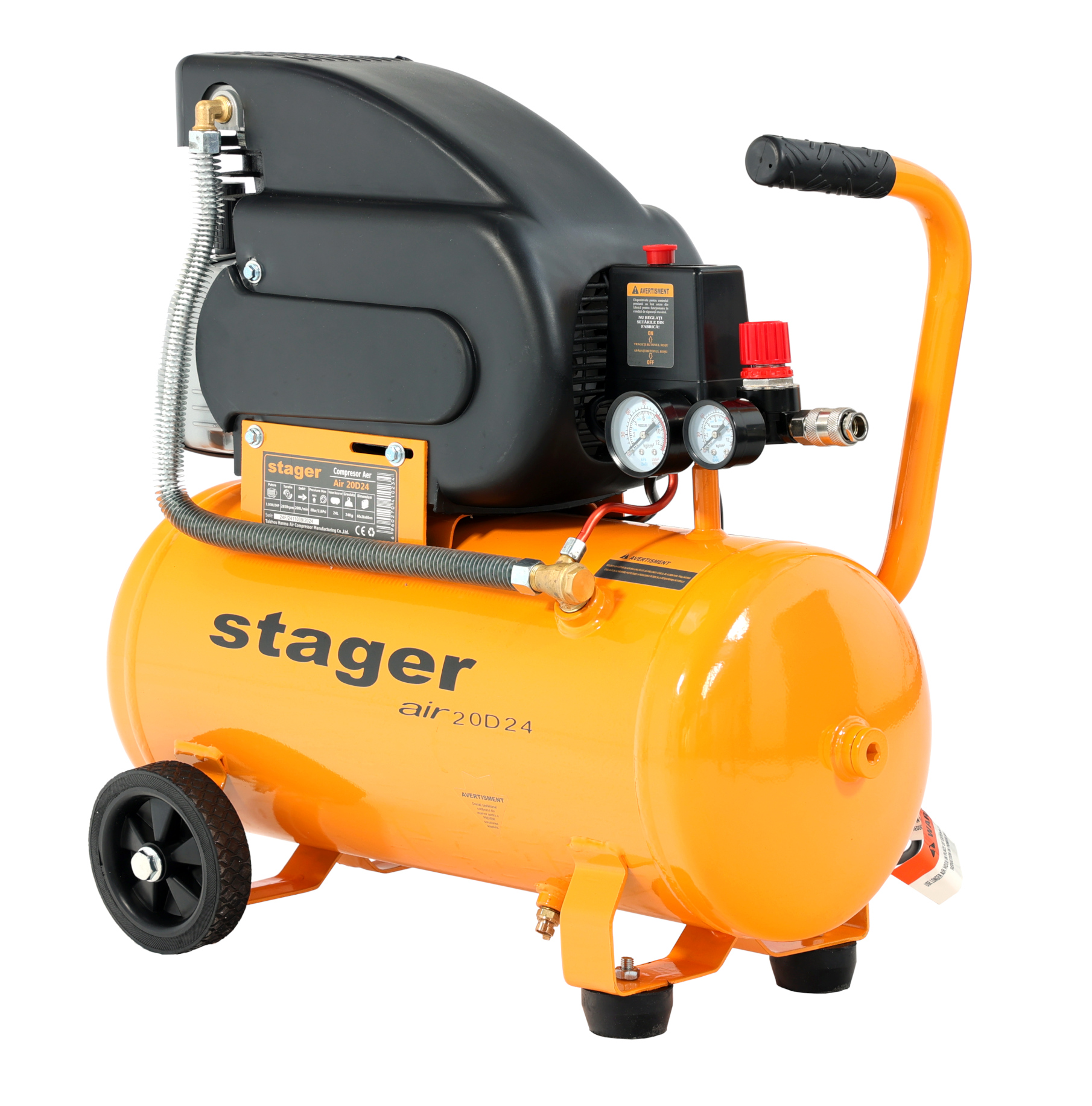 Stager Air 20D24 compresor aer, 24L, 8bar, 200L/min, monofazat, angrenare directa [2]