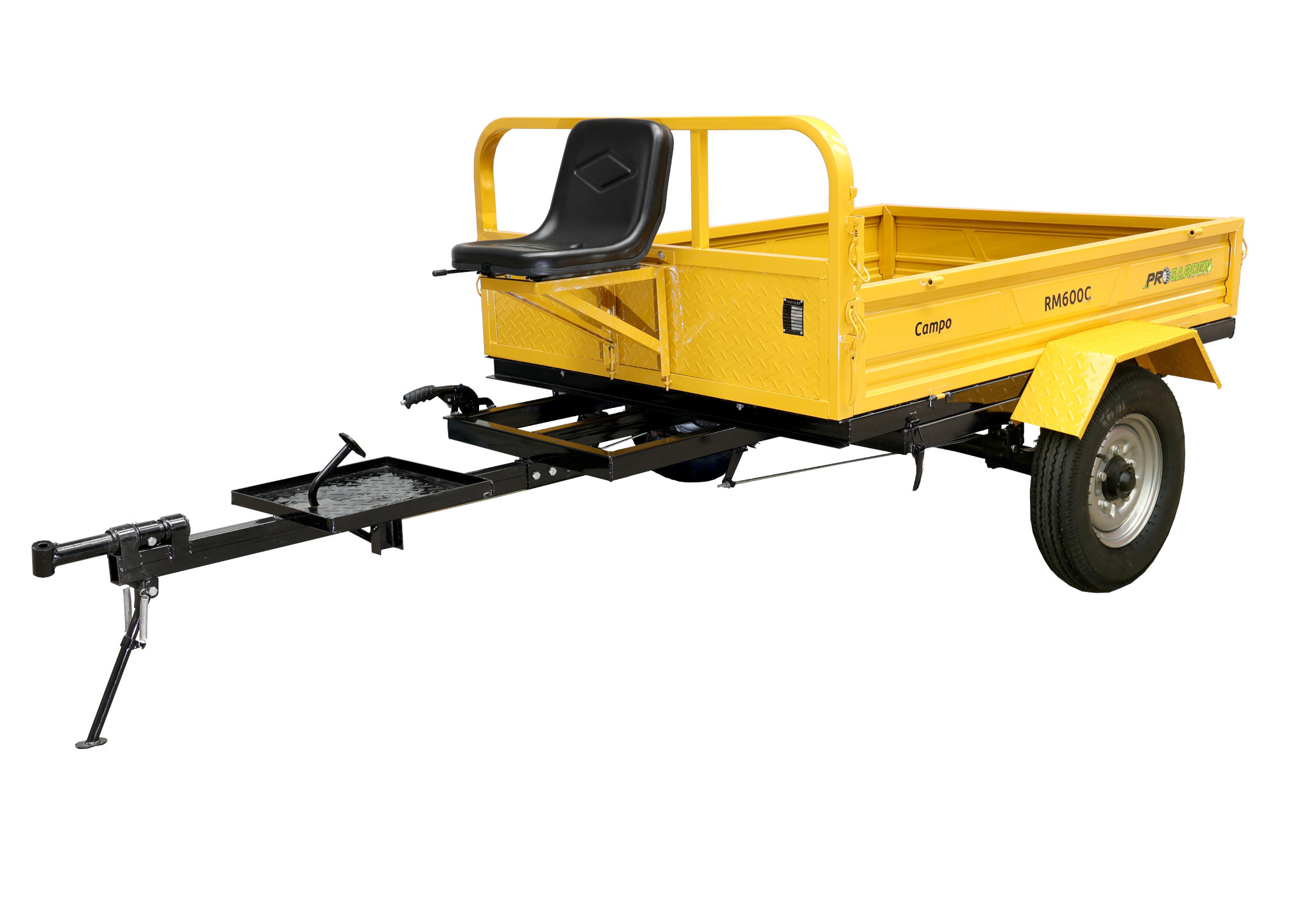 ProGARDEN Campo RM600C remorca 600kg motocultor, 1 osie, prindere bolt, roti profil rutier 5.00-12 [1]