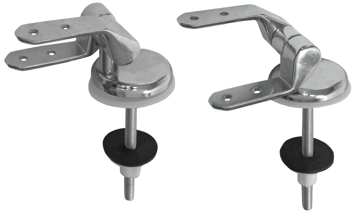 Accesorii vase de toaleta - Balamale Cromate Paralele Lungi Inegale pt Capac WC 2 Pcs