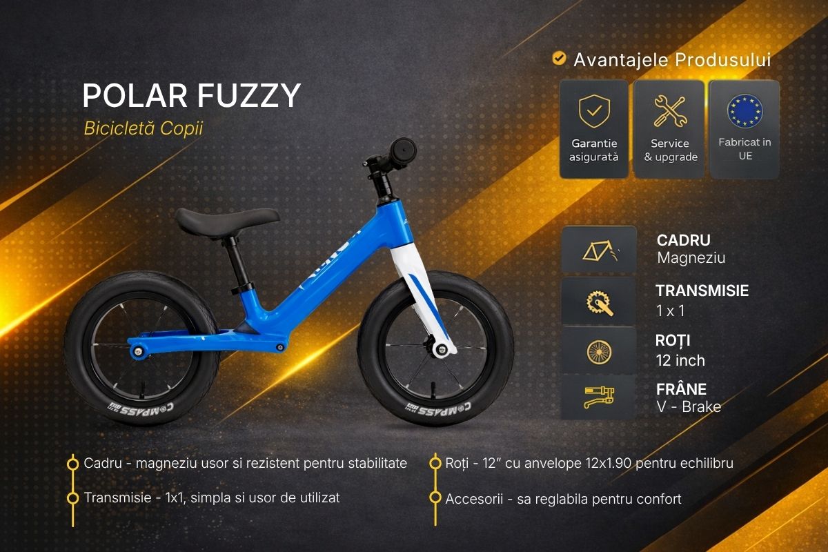 Bicicleta Copii Polar FUZZY- 12 Inch, Albastru [1]