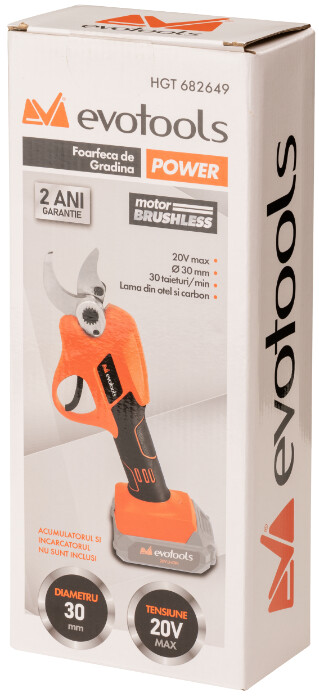 Foarfeca de Gradina Brushless fara Acumulator si Incarcator MAX 20V POWER Evotools [1]
