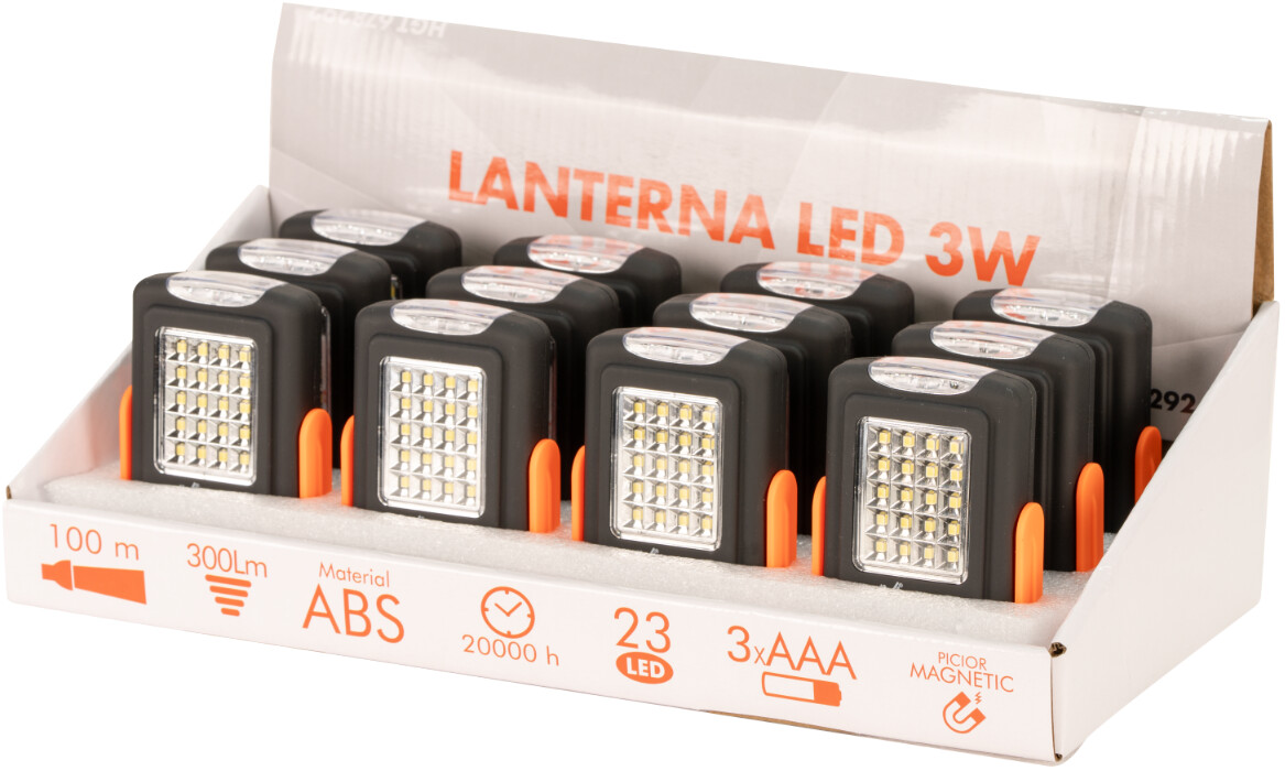 Lanterna 23 Leduri Portabila cu Picior Magnetic si Carlig 2 Moduri [1]