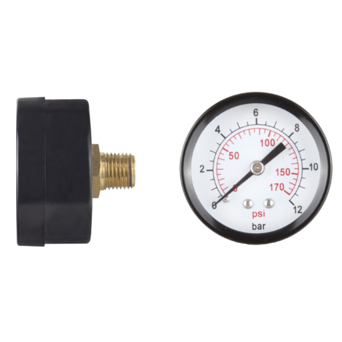 Hidrofoare - Manometru pt Apa Axial - Hidrofor - Presiune 0-12 bar Diametru 1/4 inch